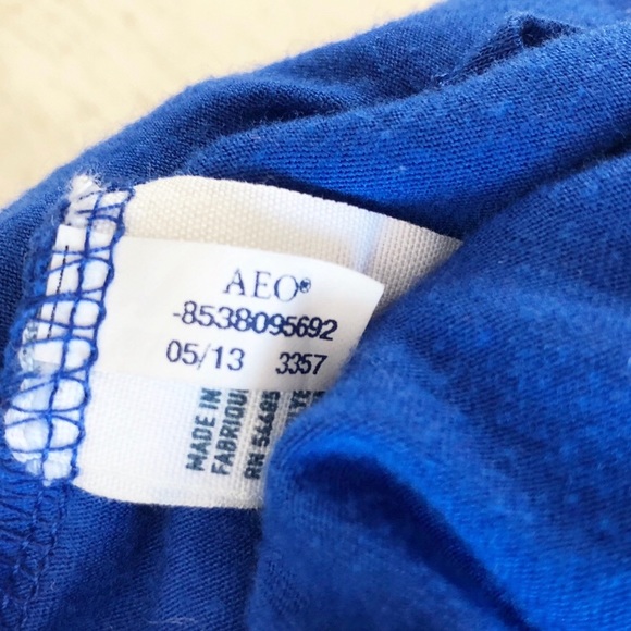 American Eagle Royal Blue Short Sleeve Crop Top - Picture 13 of 13